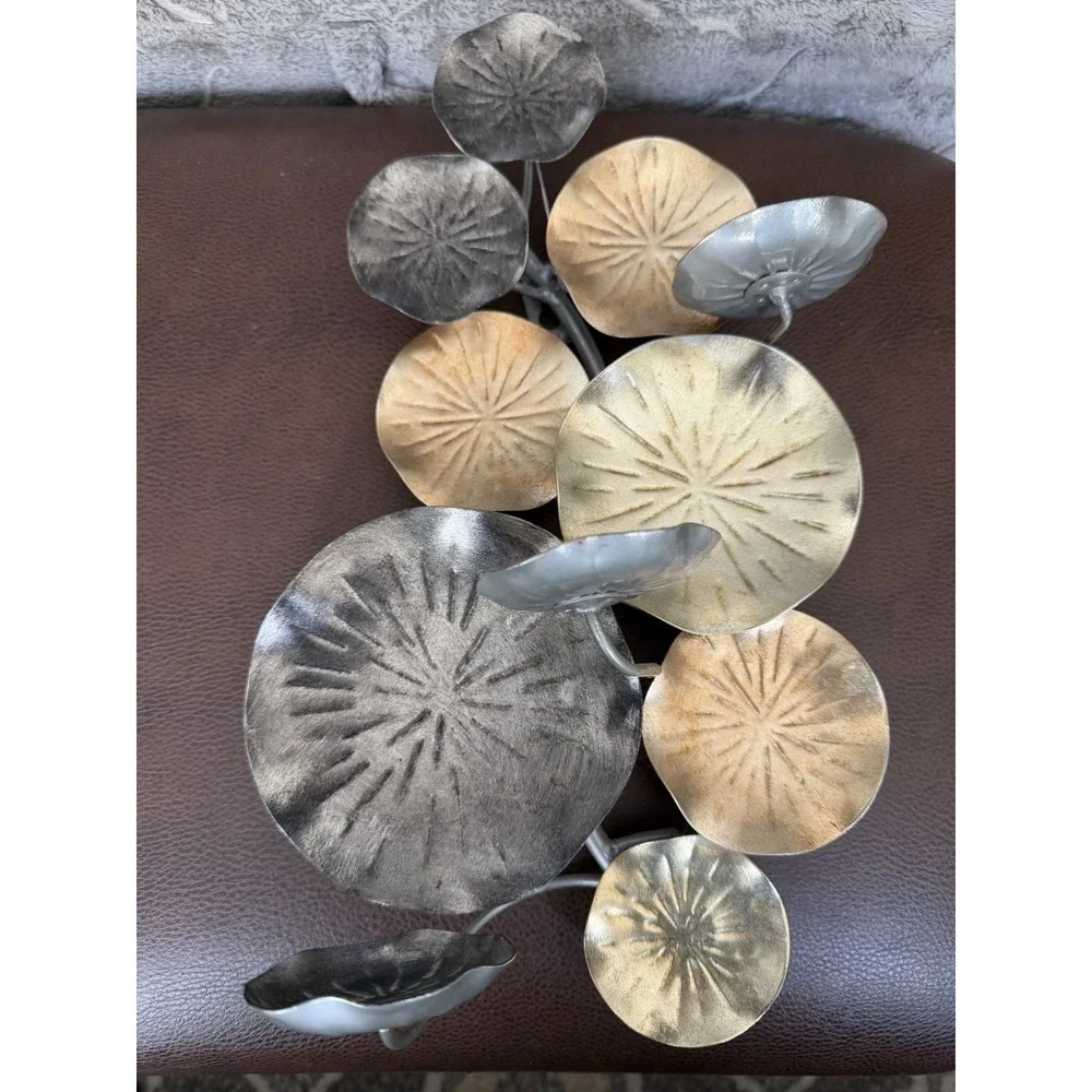 PartyLite Lotus Sconce Metallic Wall Hanging Candle Holder Silver Gold Bronze